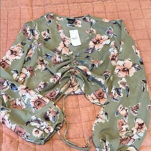 Floral Green Top by Forever 21